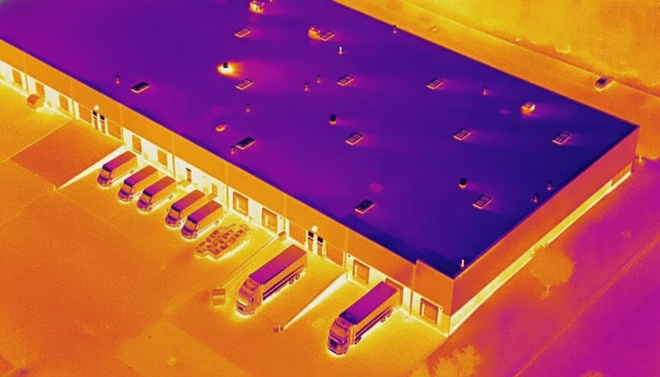 radiometric view of a warehouse roof in Calgary